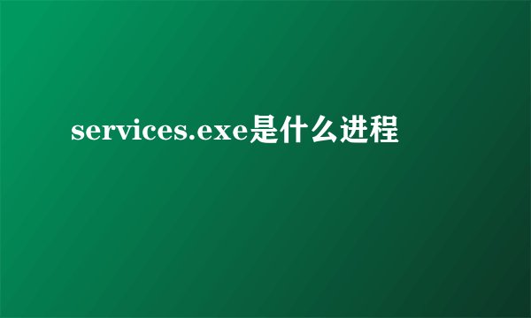 services.exe是什么进程