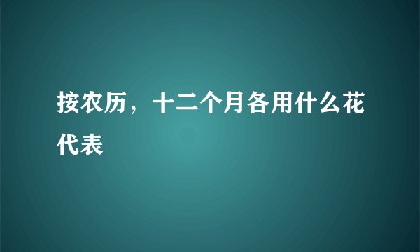 按农历，十二个月各用什么花代表