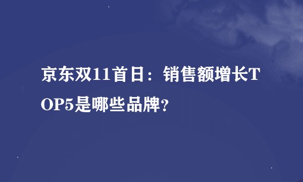 京东双11首日：销售额增长TOP5是哪些品牌？