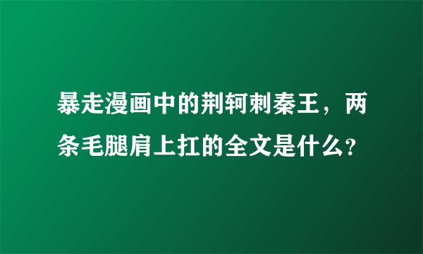 暴走漫画中的荆轲刺秦王，两条毛腿肩上扛的全文是什么？