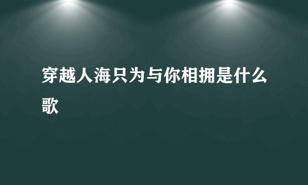 穿越人海只为与你相拥是什么歌
