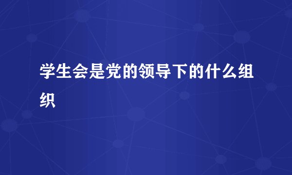 学生会是党的领导下的什么组织