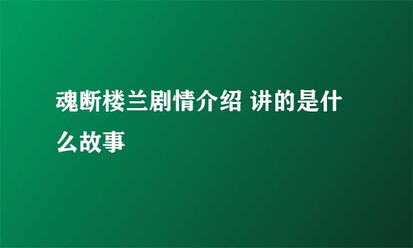 魂断楼兰剧情介绍 讲的是什么故事