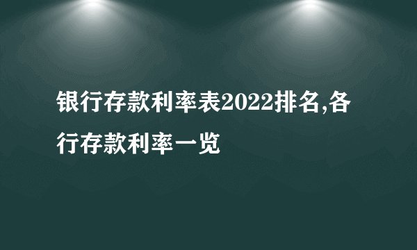 银行存款利率表2022排名,各行存款利率一览