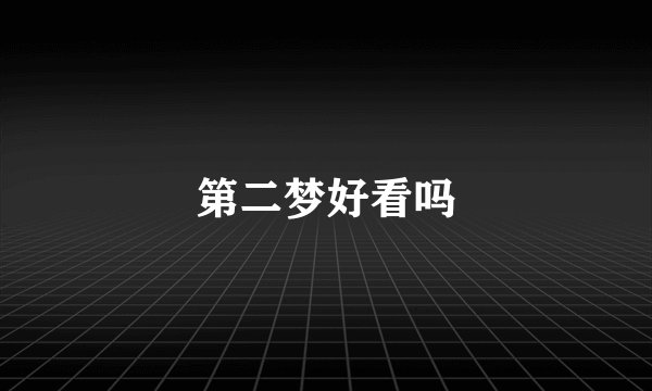 第二梦好看吗