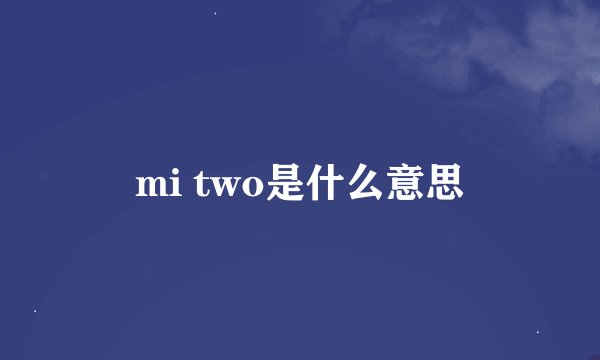 mi two是什么意思