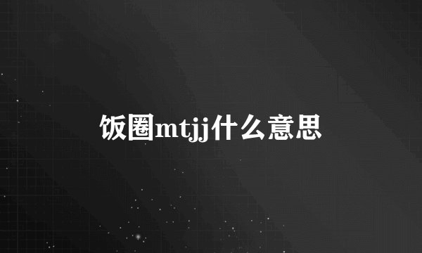 饭圈mtjj什么意思