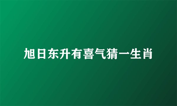 旭日东升有喜气猜一生肖