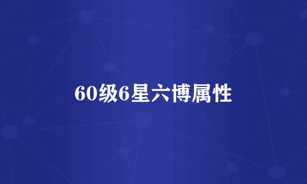 60级6星六博属性