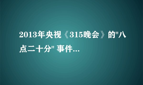 2013年央视《315晚会》的