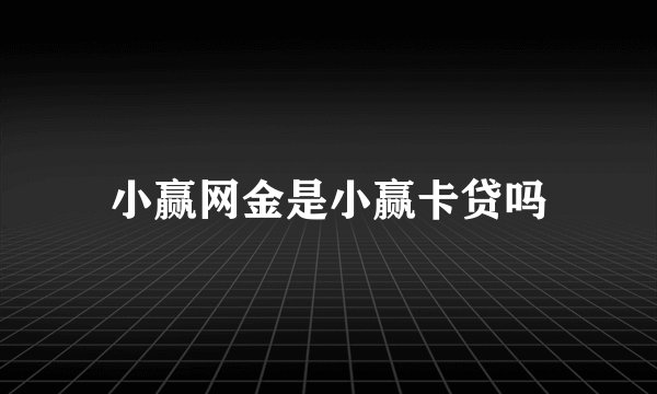 小赢网金是小赢卡贷吗