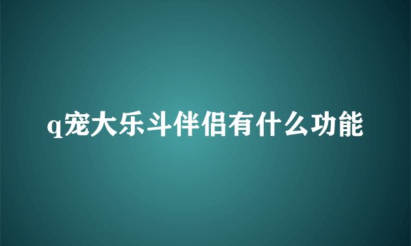 q宠大乐斗伴侣有什么功能