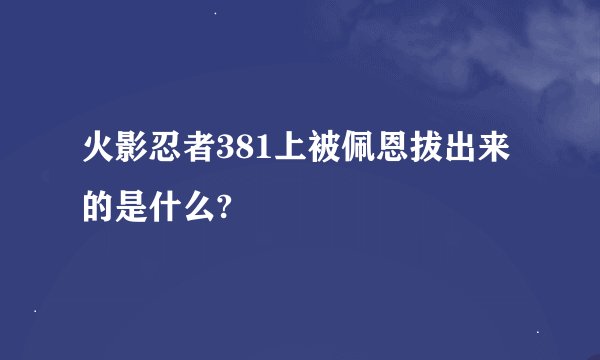 火影忍者381上被佩恩拔出来的是什么?