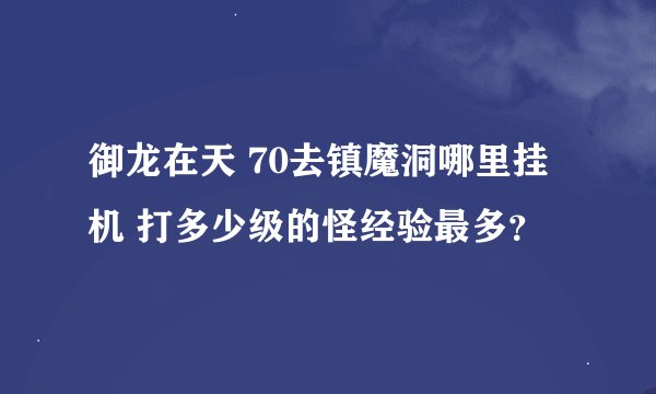 御龙在天 70去镇魔洞哪里挂机 打多少级的怪经验最多？