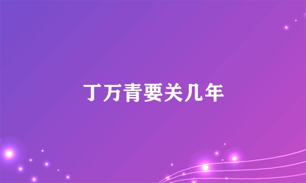 丁万青要关几年