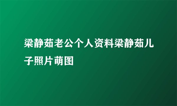 梁静茹老公个人资料梁静茹儿子照片萌图