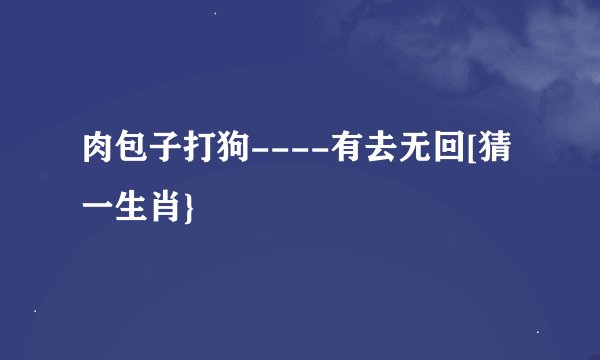 肉包子打狗----有去无回[猜一生肖}