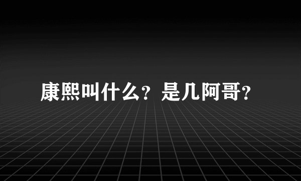 康熙叫什么？是几阿哥？