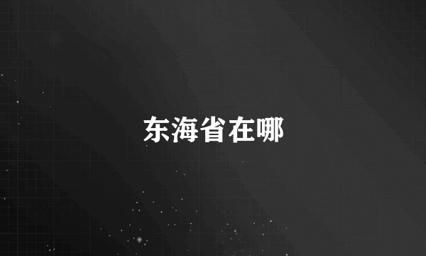 东海省在哪