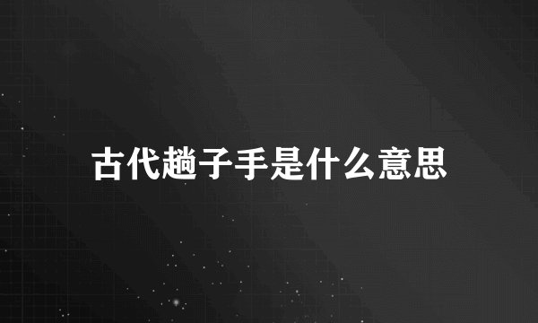 古代趟子手是什么意思