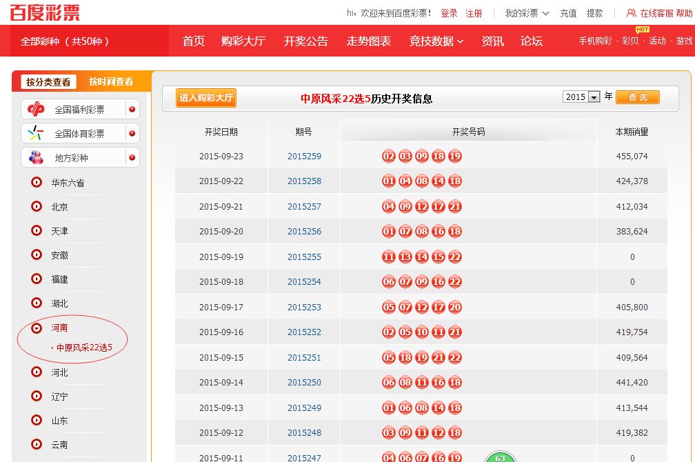 中原风采22选5在什么网站能查到开奖信息