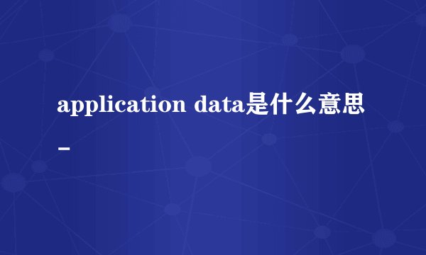 application data是什么意思-