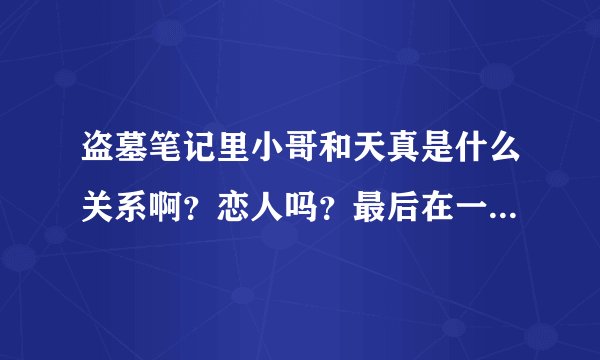 盗墓笔记里小哥和天真是什么关系啊？恋人吗？最后在一起吗？好多同人小说里他们都是恋人啊好像。而且两人