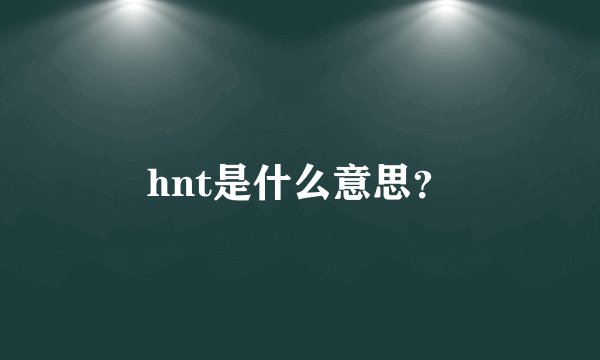 hnt是什么意思？