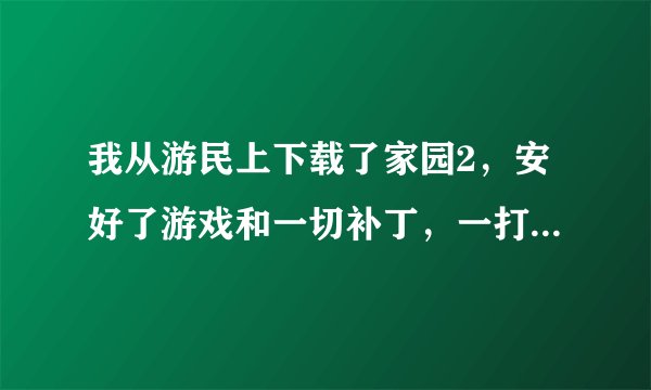 我从游民上下载了家园2，安好了游戏和一切补丁，一打开就显示游侠网的图标，就是无法运行