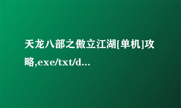 天龙八部之傲立江湖[单机]攻略,exe/txt/doc格式