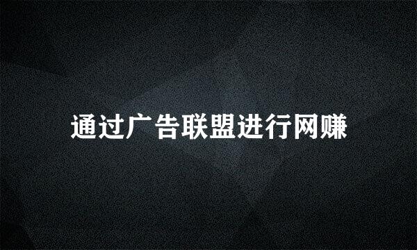 通过广告联盟进行网赚