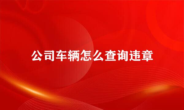 公司车辆怎么查询违章