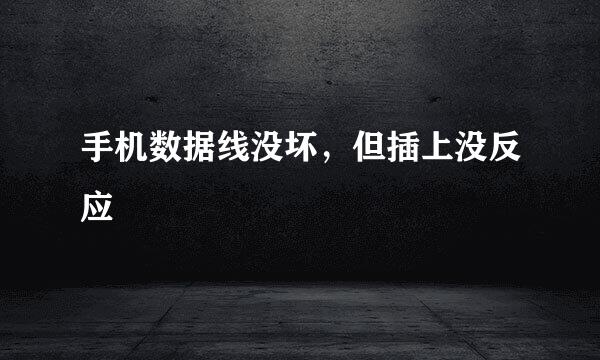 手机数据线没坏，但插上没反应