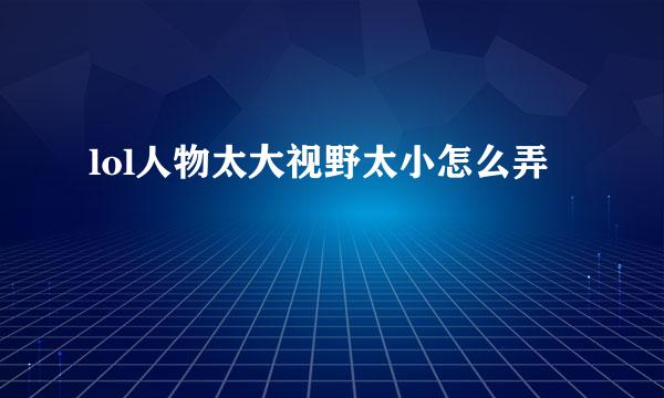 lol人物太大视野太小怎么弄