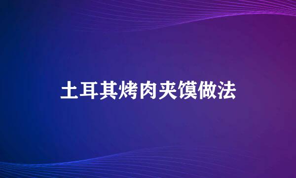 土耳其烤肉夹馍做法