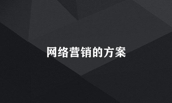 网络营销的方案