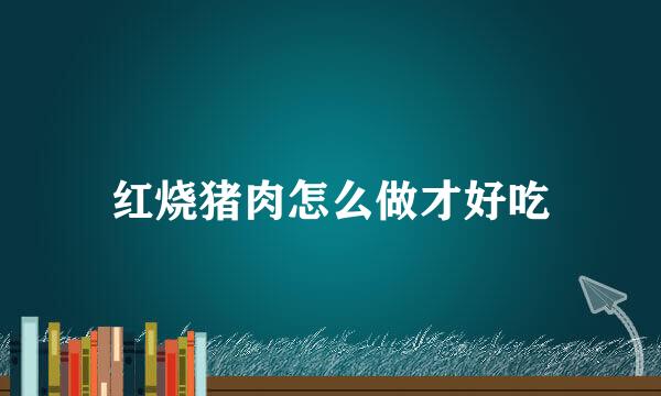 红烧猪肉怎么做才好吃