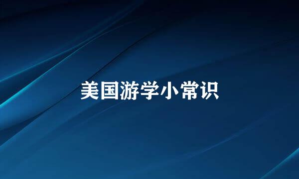 美国游学小常识