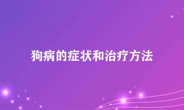 狗病的症状和治疗方法