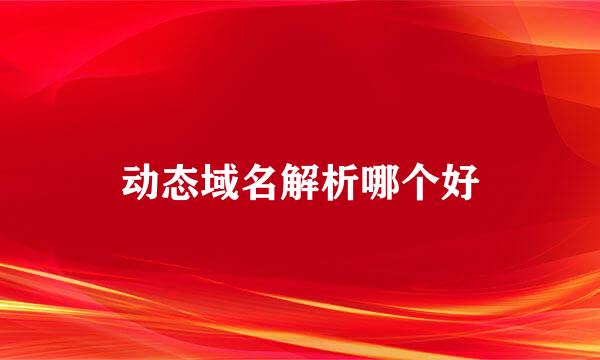 动态域名解析哪个好