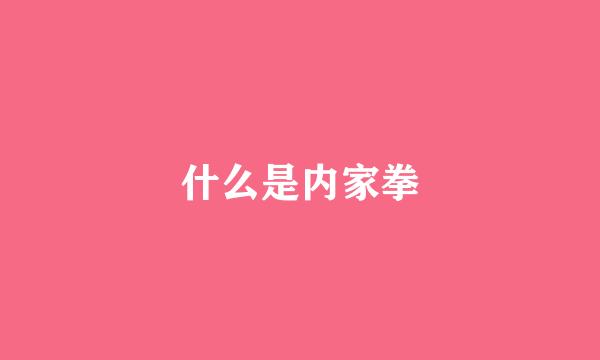 什么是内家拳