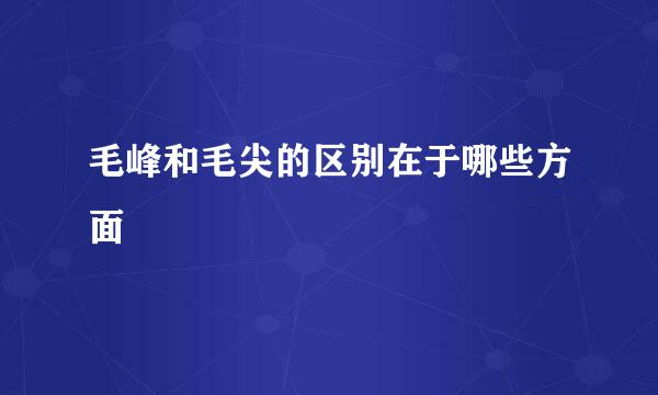 毛峰和毛尖的区别在于哪些方面