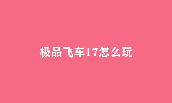 极品飞车17怎么玩