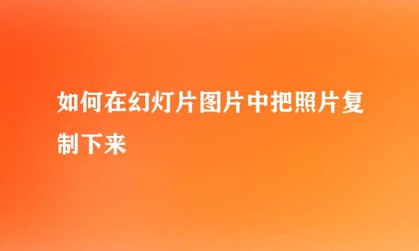 如何在幻灯片图片中把照片复制下来
