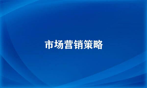 市场营销策略