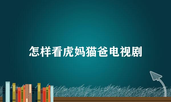 怎样看虎妈猫爸电视剧