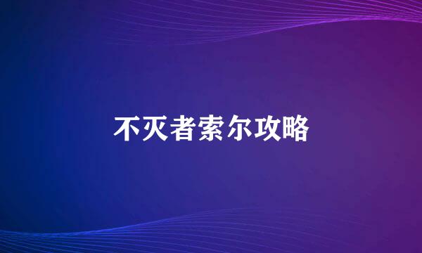 不灭者索尔攻略