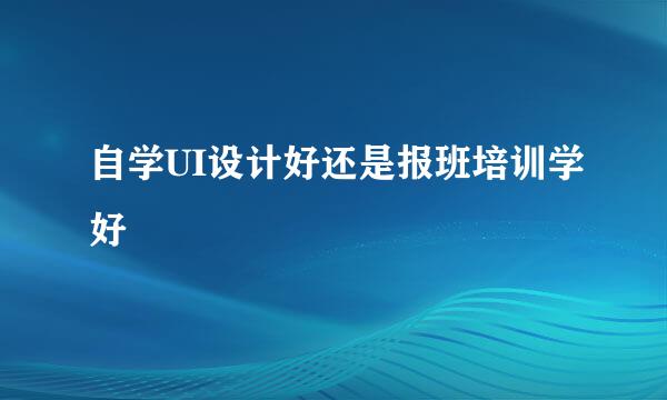 自学UI设计好还是报班培训学好