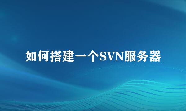 如何搭建一个SVN服务器