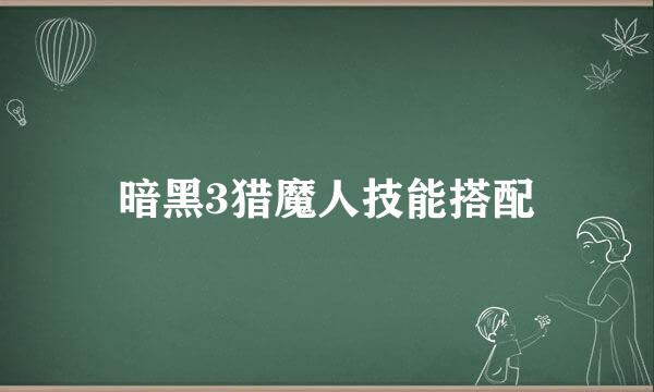 暗黑3猎魔人技能搭配